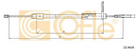 Трос, стояночная тормозная система COFLE 109434 (фото 1)