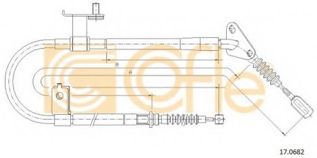 Трос, стоянкова гальмівна система COFLE 170682 (фото 1)