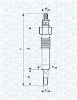 Свеча накаливания MAGNETI MARELLI 062583202304