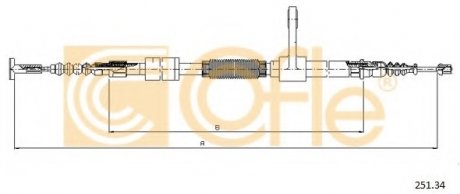 Трос, стояночная тормозная система COFLE 25134