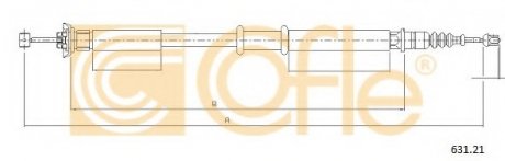 Трос, стоянкова гальмівна система COFLE 63121 (фото 1)