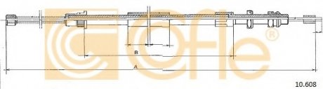 Трос, стоянкова гальмівна система COFLE 10608 (фото 1)