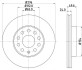 Гальмівний диск перед. A3/Leon/Octavia/Golf Pro PAGID 8DD355122-721 HELLA 8DD355122721 (фото 1)