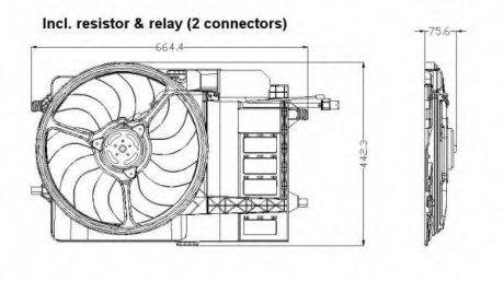 Вентилятор, охолодження двигуна NRF 47302 (фото 1)