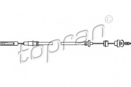 Трос, управление сцеплением TOPRAN TOPRAN / HANS PRIES 102853