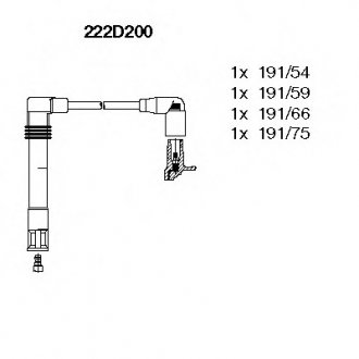 Комплект проводів запалювання BREMI 222D200 (фото 1)