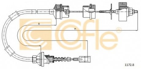 Трос, управление сцеплением COFLE 11728