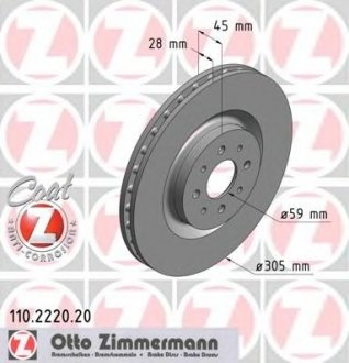 Гальмівний диск ZIMMERMANN 110222020 (фото 1)