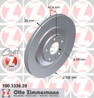 Гальмівний диск ZIMMERMANN 100333820