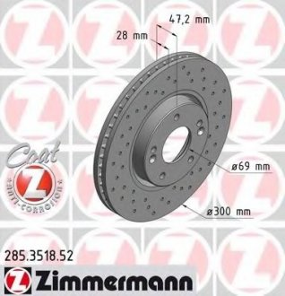 Гальмівний диск ZIMMERMANN 285351852
