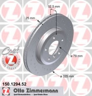Тормозной диск ZIMMERMANN 150129452 (фото 1)