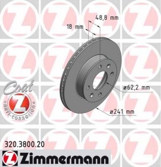 Тормозной диск ZIMMERMANN 320380020
