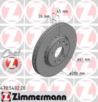 Тормозной диск ZIMMERMANN 470540220