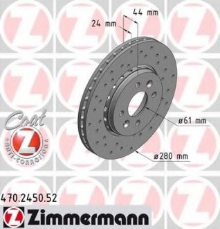 Гальмівний диск ZIMMERMANN 470245052