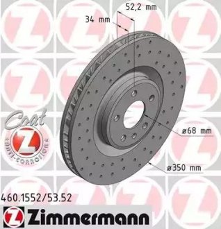 Гальмівний диск ZIMMERMANN 460155352