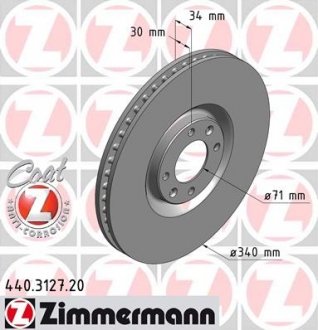 Гальмівний диск ZIMMERMANN 440312720