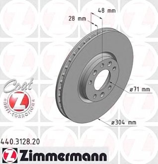 Тормозной диск ZIMMERMANN 440312820 (фото 1)