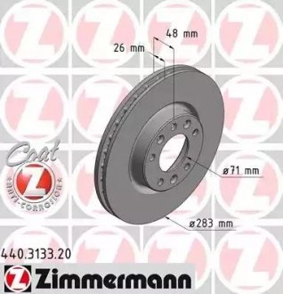 Гальмівний диск ZIMMERMANN 440313320