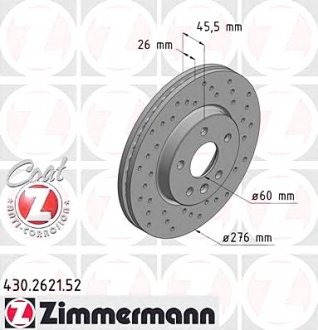 Тормозной диск ZIMMERMANN 430262152 (фото 1)