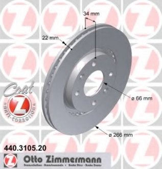 Гальмівний диск ZIMMERMANN 440310520 (фото 1)