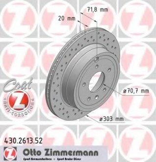 Гальмівний диск ZIMMERMANN 430261352 (фото 1)