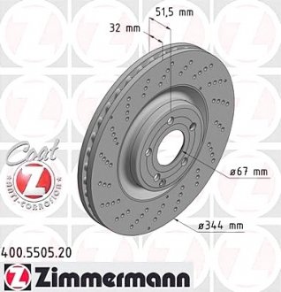 Тормозной диск ZIMMERMANN 400550520 (фото 1)
