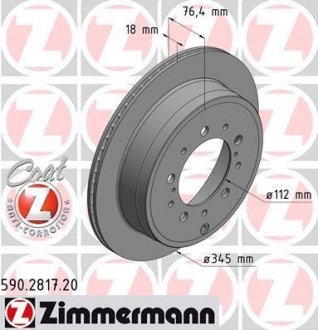 Тормозной диск ZIMMERMANN 590281720 (фото 1)