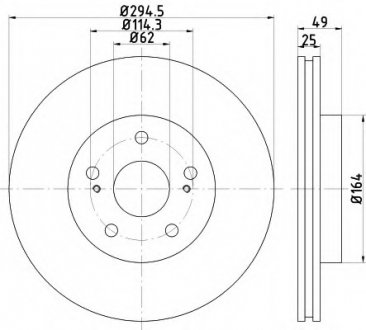 Тормозной диск HELLA 8DD355113621