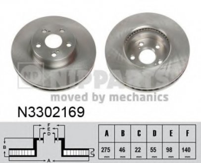 Тормозной диск NIPPARTS N3302169 (фото 1)