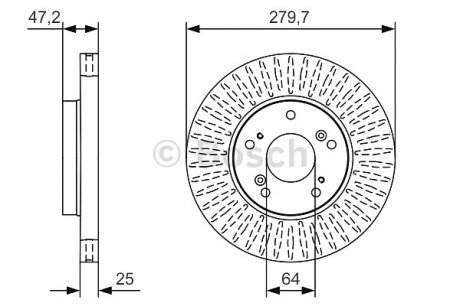 Тормозной диск BOSCH 0986479B01 (фото 1)