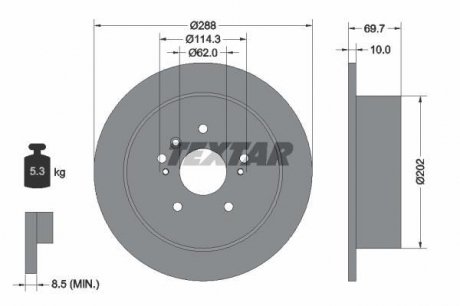 Тормозной диск TEXTAR 92171603 (фото 1)