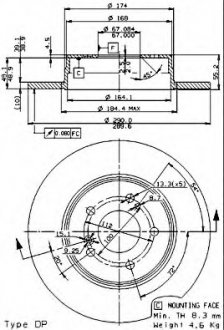 Тормозной диск BREMBO 08721176