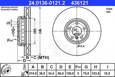 Тормозной диск ATE 24013601212 (фото 1)