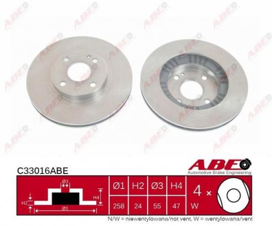 Гальмівний диск ABE C33016ABE (фото 1)