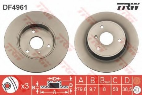 Гальмівний диск TRW DF4961