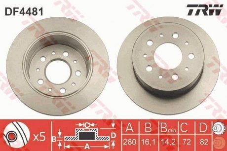 Тормозной диск TRW DF4481 (фото 1)