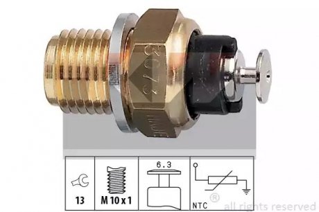 Датчик температури води, 2.4D (чорний) 0-125C KW 530073