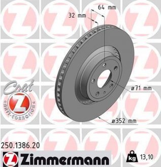 TARCZA HAMULC. FORD MUSTANG 15- PRZУD ZIMMERMANN 250138620