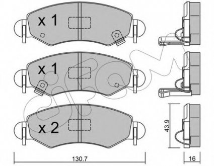 Комплект тормозных колодок, дисковый тормоз CIFAM 8223391 (фото 1)