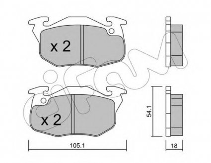 Комплект тормозных колодок, дисковый тормоз CIFAM 8220375 (фото 1)