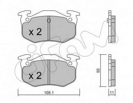 Комплект тормозных колодок, дисковый тормоз CIFAM 8220380 (фото 1)