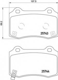 Комплект тормозных колодок, дисковый тормоз BREMBO P30074 (фото 1)