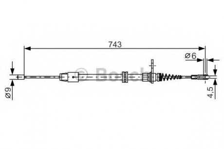 Трос, стояночная тормозная система BOSCH 1987482329 (фото 1)