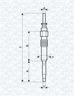 Свічка розжарювання MAGNETI MARELLI 062900039304 (фото 1)