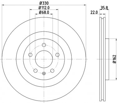 Tarcza hamulcowa 55383PRO_HC HELLA 8DD355129381