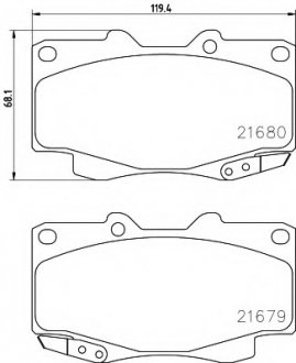 Комплект гальмівних колодок, дискове гальмо HELLA 8DB355013481