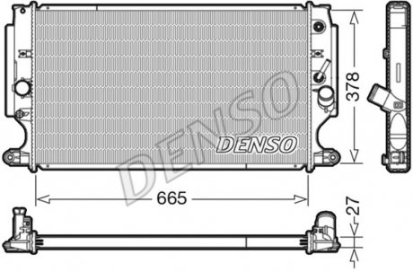 Радіатор, охолодження двигуна DENSO DRM50088