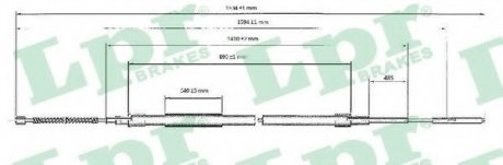 Трос, стоянкова гальмівна система LPR C0955B