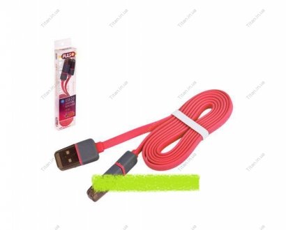 Кабель PULSO USB - Micro USB/Apple 1m red (плоский) CP-002R (500) CP-002R (500) (фото 1)