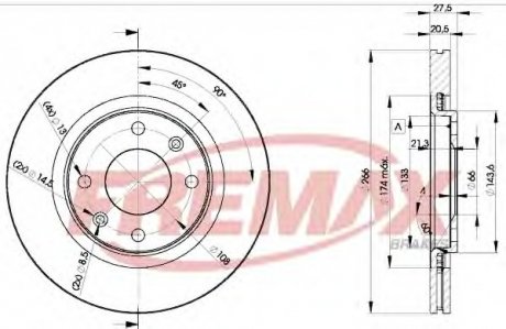 Тормозной диск FREMAX BD4697